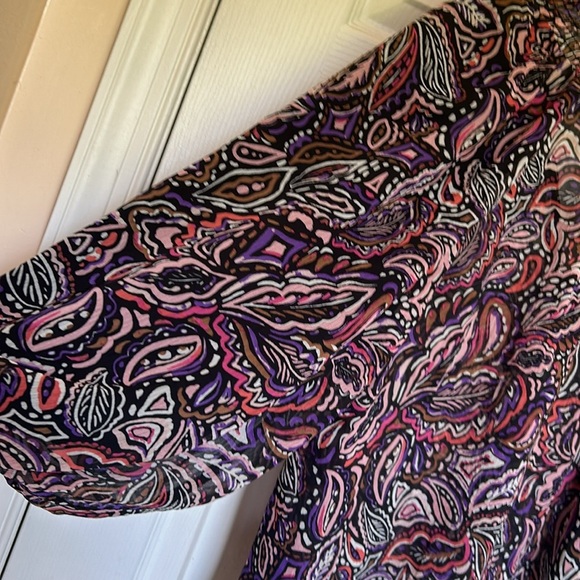 NWT Sanctuary royal paisley breezy smock neck blouse size XS - Picture 6 of 9